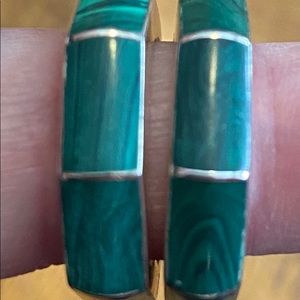 Vintage Malachite & Sterling Earrings - Lovely!